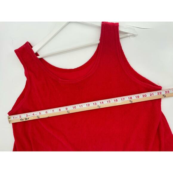 Glorias Fashion Vintage Dress Womens Large Red Terry Cloth Sleeveless Swim Cover - Picture 11 of 12